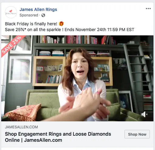 Image of a Facebook Ad containing 'Sponsored' text